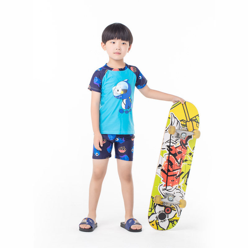 Boy's Dinosaur Print Swimwear Set