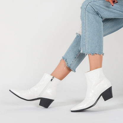Women's Fashion Snakeskin Short Boots