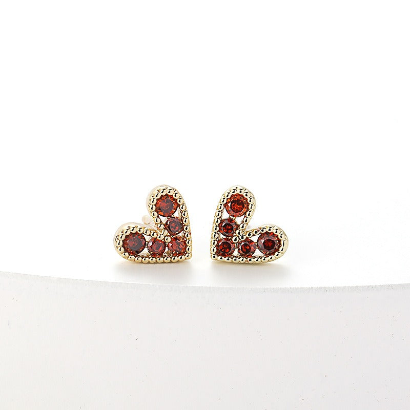 Women's 925 Silver Heart-Shaped Earrings