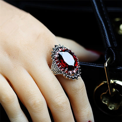 Women's Large Exaggerated Red and Blue Mine Ring