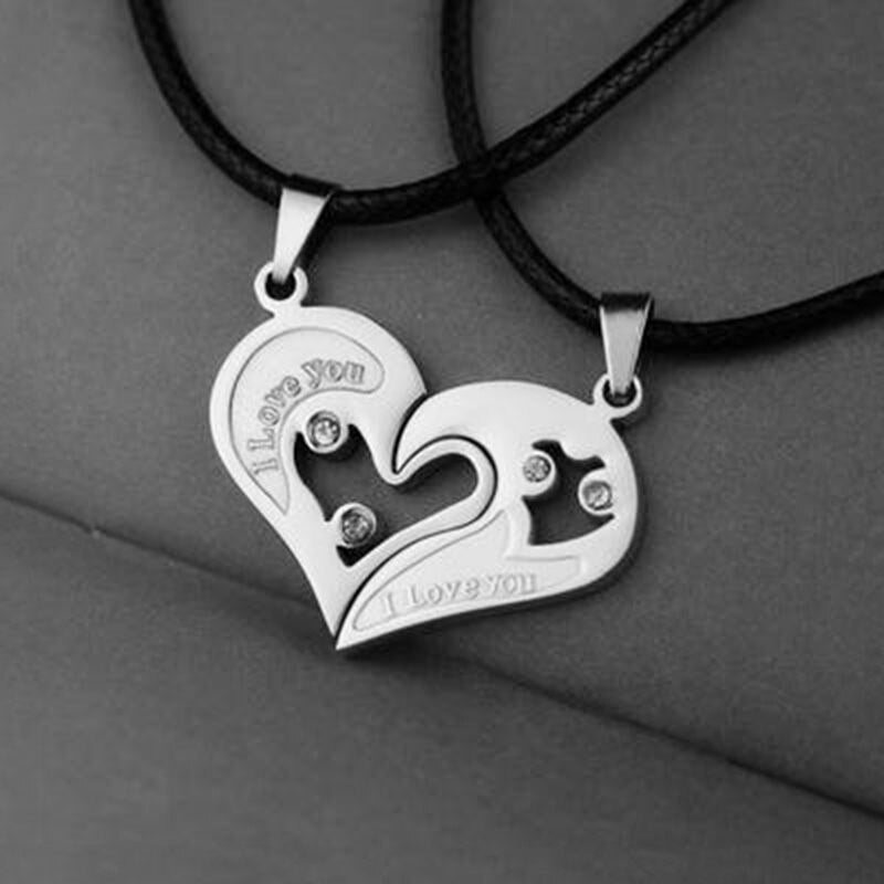 Couple Heart Shape I Love You Necklace