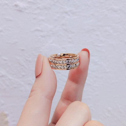 Women's Single and Double Full of Diamonds Fashion Ring