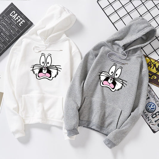 Women's Fall and Winter Hooded Rabbit Pullover