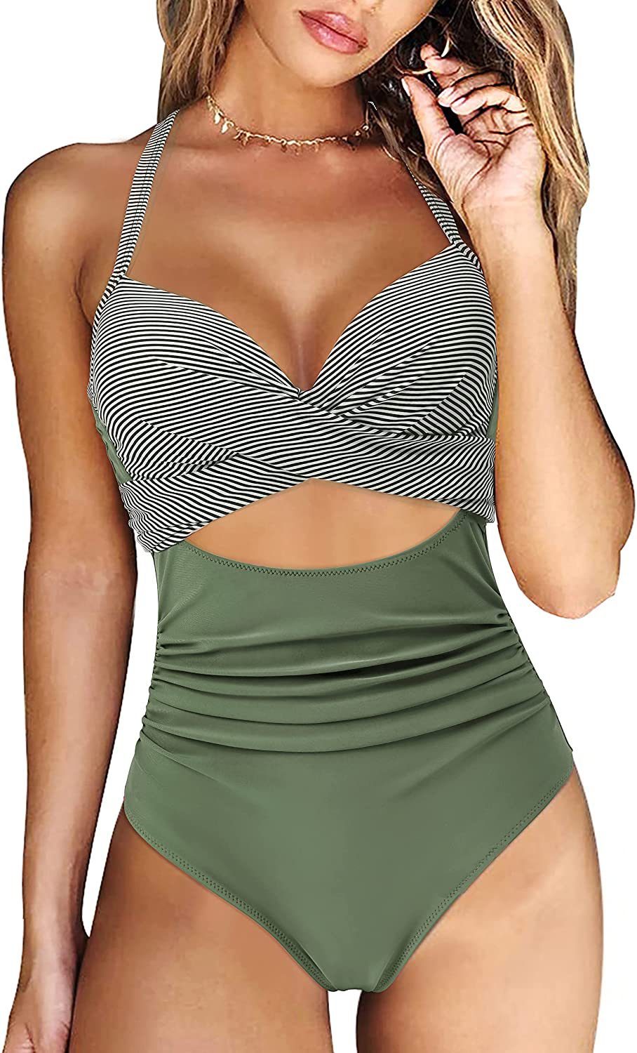 Women's Triangle-Cutout One-Piece Bathing Suit