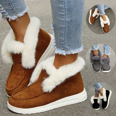 Women's Suede Plush Ankle Boots