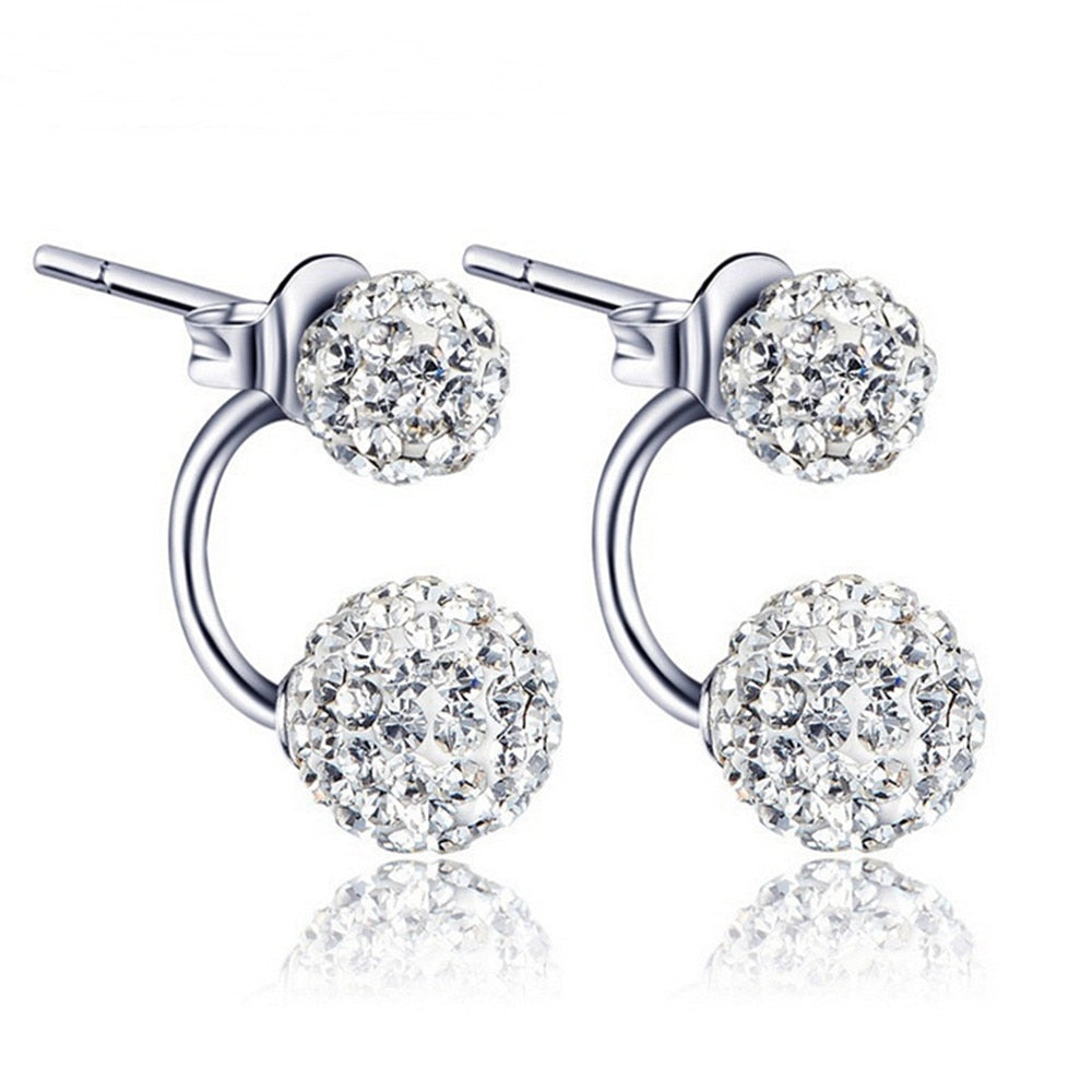 Women's Crystal Ball Princess Stud Earrings