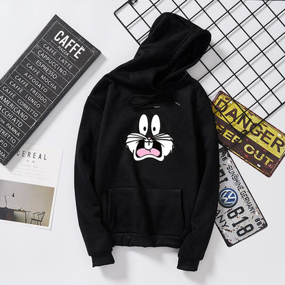 Women's Fall and Winter Hooded Rabbit Pullover