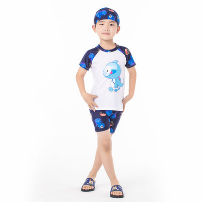 Boy's Dinosaur Print Swimwear Set