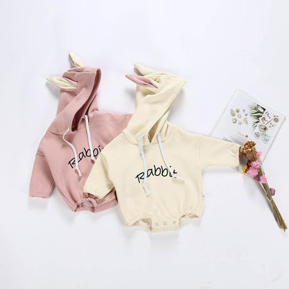 Unisex Boy's/Girl's Infant/Toddler Hooded Rabbit Long Sleeve Onesie