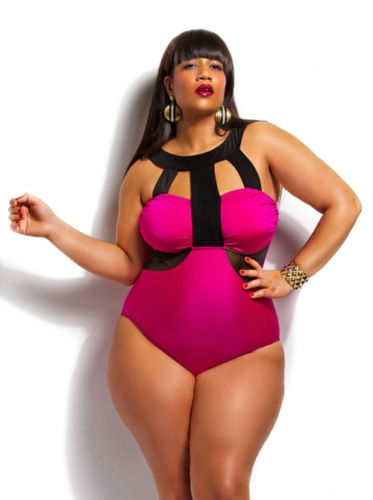 Women's Plus Size One Piece Halter Bathing Suit