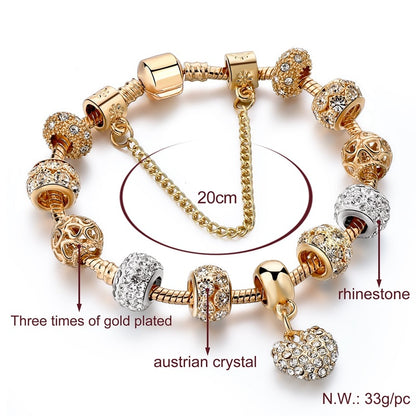 Women's Fashion Gold Heart Bracelet