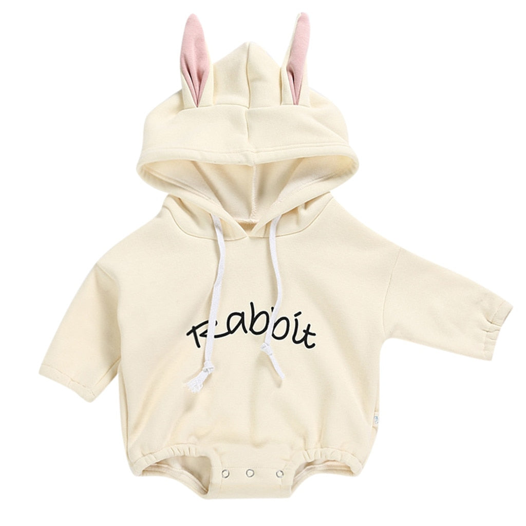 Unisex Boy's/Girl's Infant/Toddler Hooded Rabbit Long Sleeve Onesie