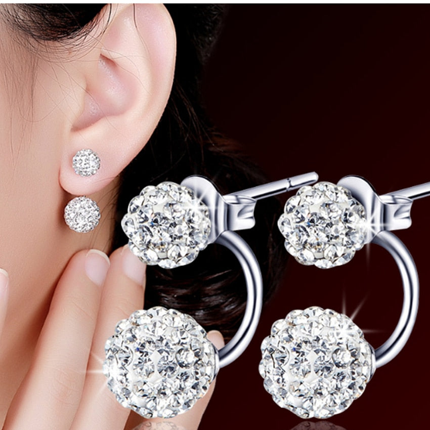 Women's Crystal Ball Princess Stud Earrings