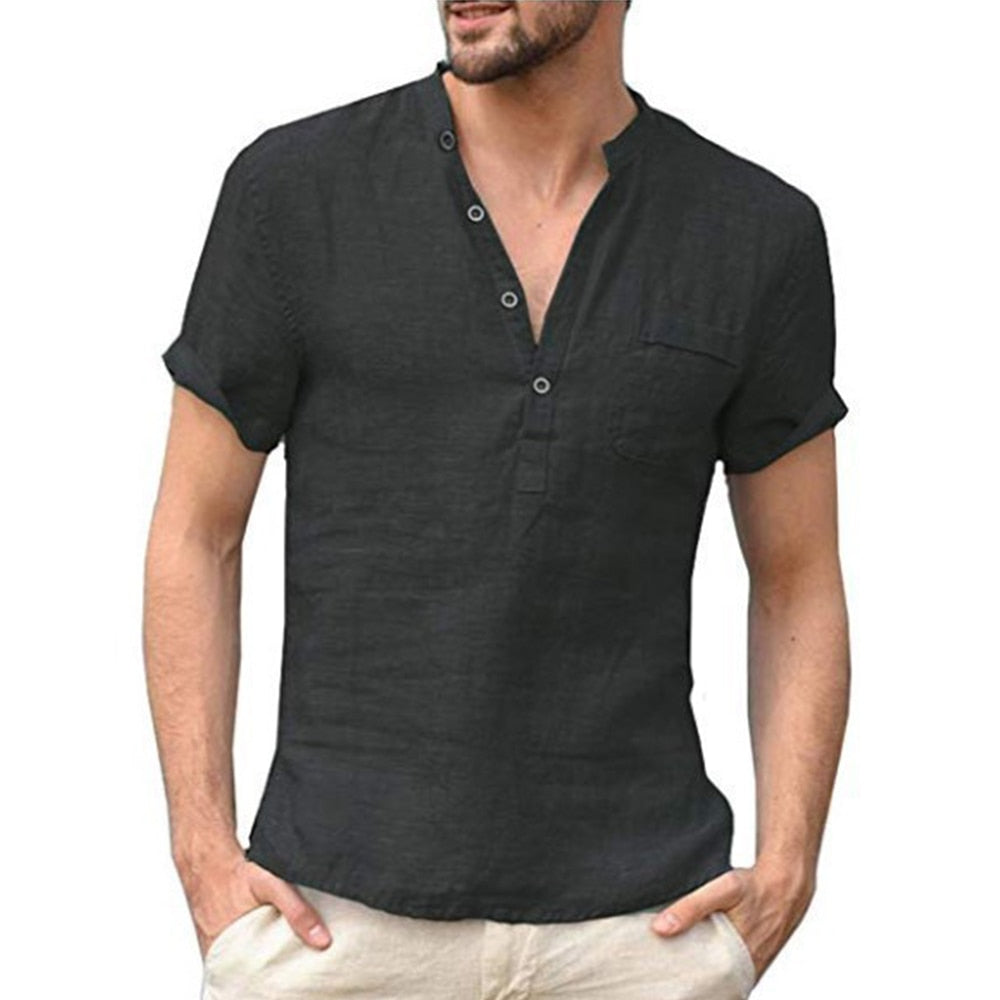 Men's Short Sleeve Linen Shirt