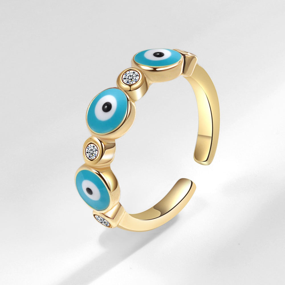 Women's Delicate Eyes Adjustable Ring