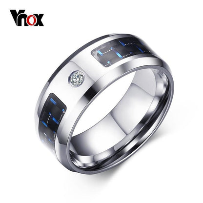 Men's Stainless Steel 8mm CZ Ring