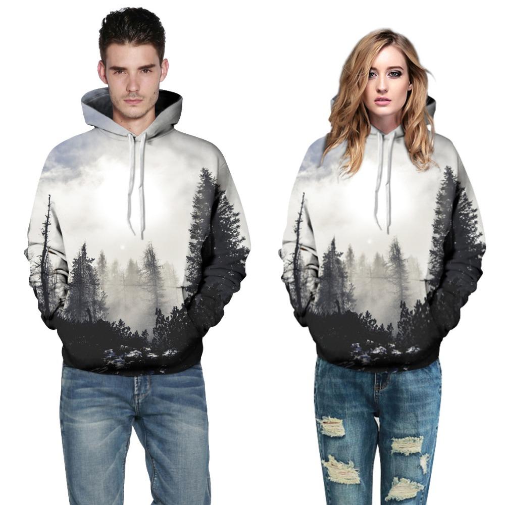 Unisex Men's/Women's 3D Printed Forest Hooded Sweatshirt