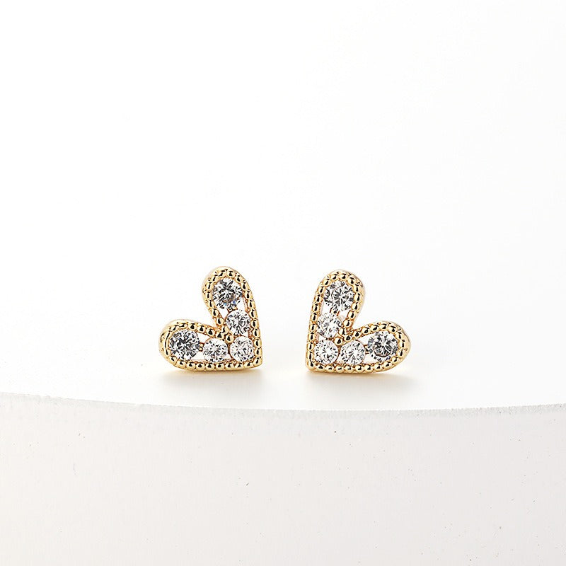 Women's 925 Silver Heart-Shaped Earrings