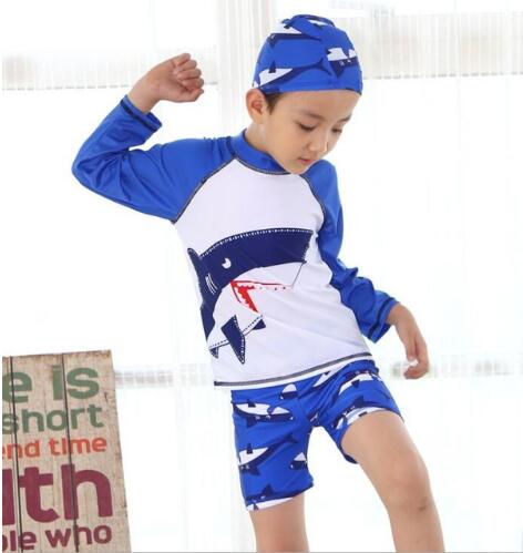 Boy's Shark Print Swimwear Set