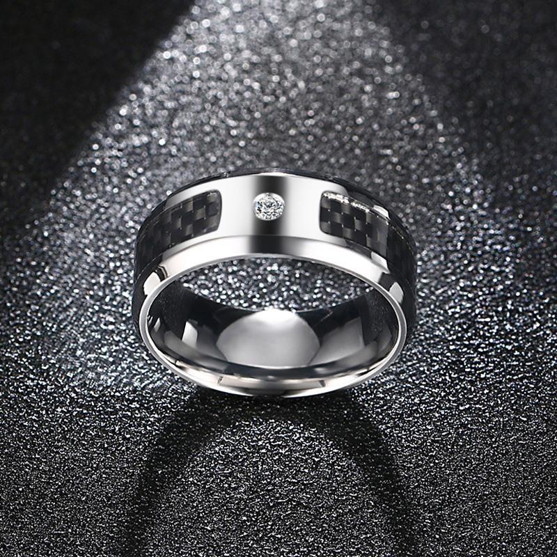 Men's Stainless Steel 8mm CZ Ring