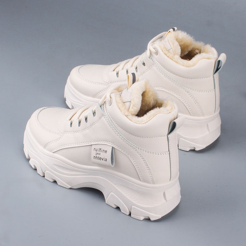 Women's High-Top Fur Lined Winter Sneakers