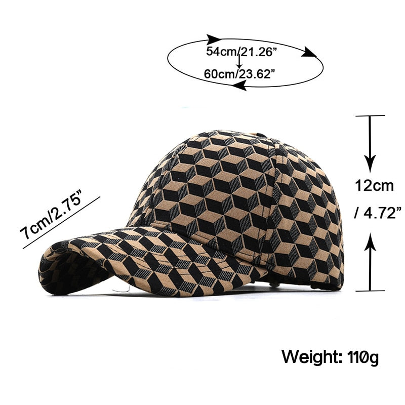 Unisex Men's/Women's Plaid Design Adjustable Baseball Cap