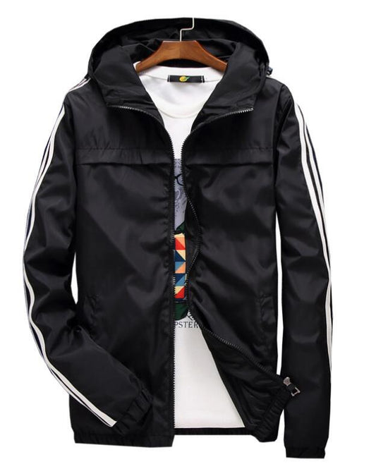 Men's Striped Windbreaker Jacket