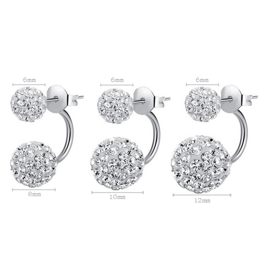 Women's Crystal Ball Princess Stud Earrings