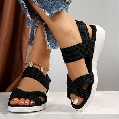 Women's Solid Color Slip-On Sandals