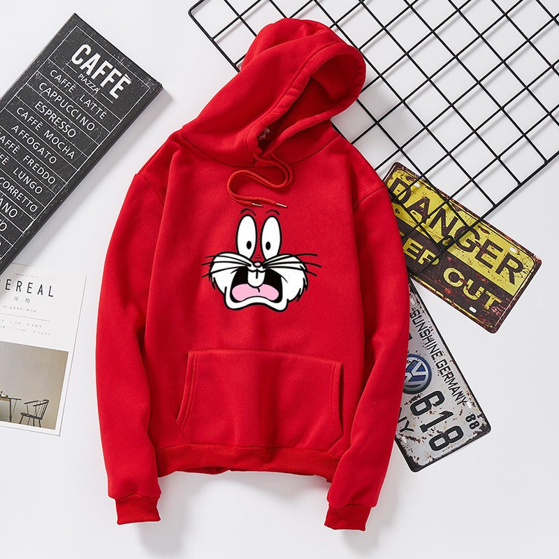 Women's Fall and Winter Hooded Rabbit Pullover