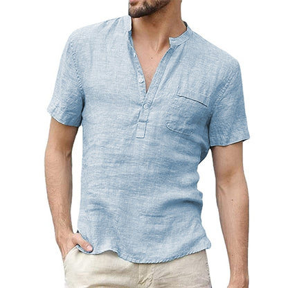 Men's Short Sleeve Linen Shirt