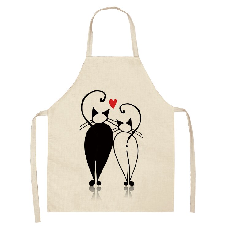 Cat-Print Kitchen Apron