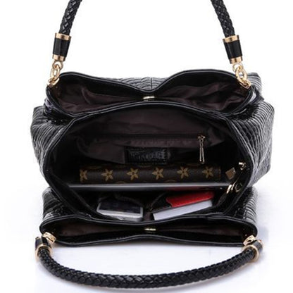 Women's Crocodile Print Leather Handbag