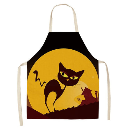 Cat-Print Kitchen Apron