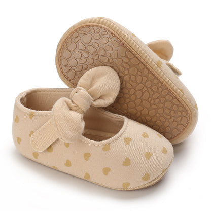 Girl's Infant/Toddler Hearts or Stars Bow Non-Slip Shoes