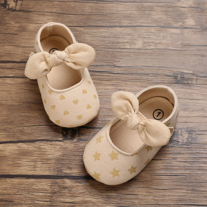 Girl's Infant/Toddler Hearts or Stars Bow Non-Slip Shoes
