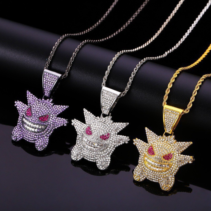 Men's Cartoon Ghost Diamond Necklace