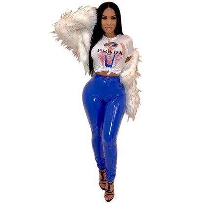 Women's Stretch Leather Fashion Pants