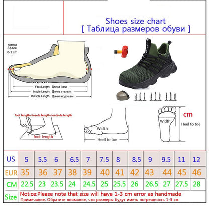 Men's Comfortable Steel Toe Work Shoes