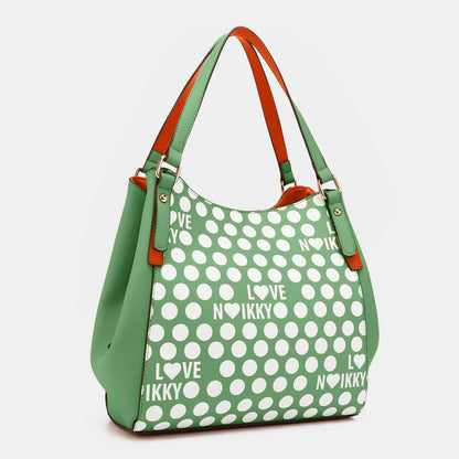 Nicole Lee Contrast Polka Dot Handbag