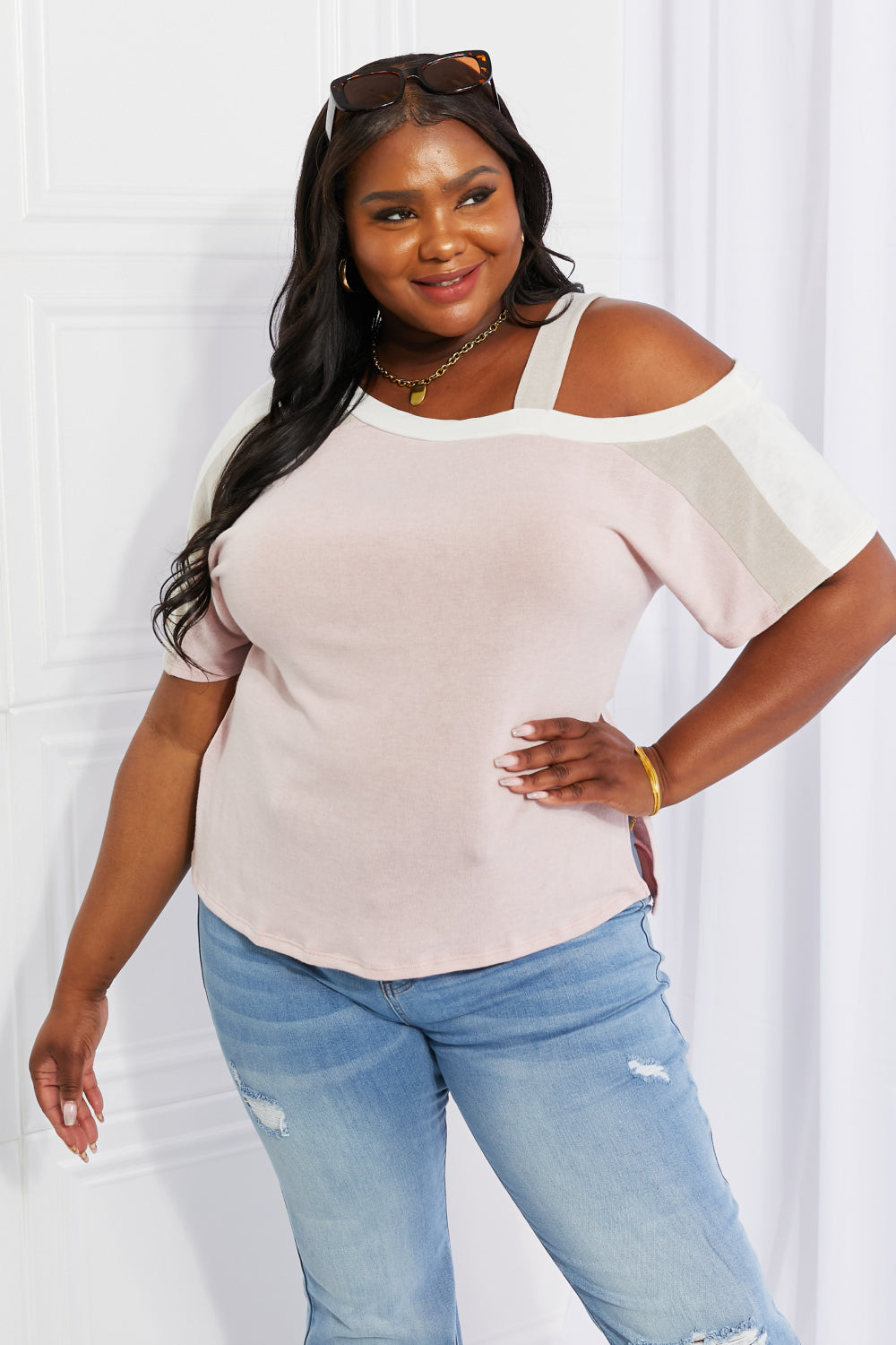 Women's Something Simple Cold Shoulder Top