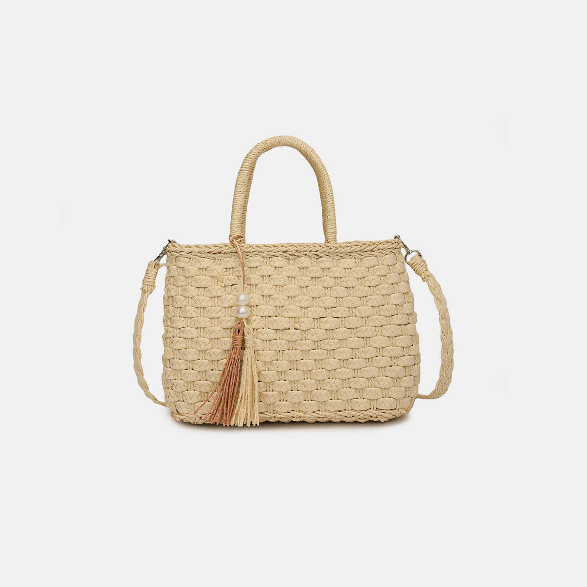 Braided Strap Paper Weave Shoulder Bag