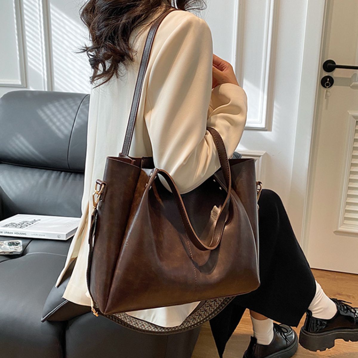 Large Leather Tote Bag