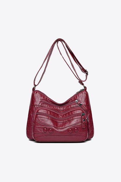 Medium-Size Leather Adjustable Strap Shoulder Bag