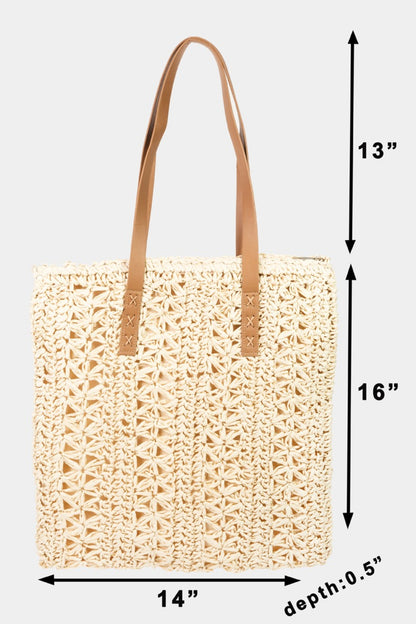 Straw Braided Tote Bag