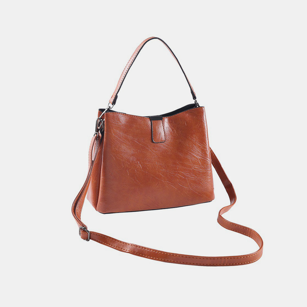 Vegan Leather Bucket Shoulder Bag