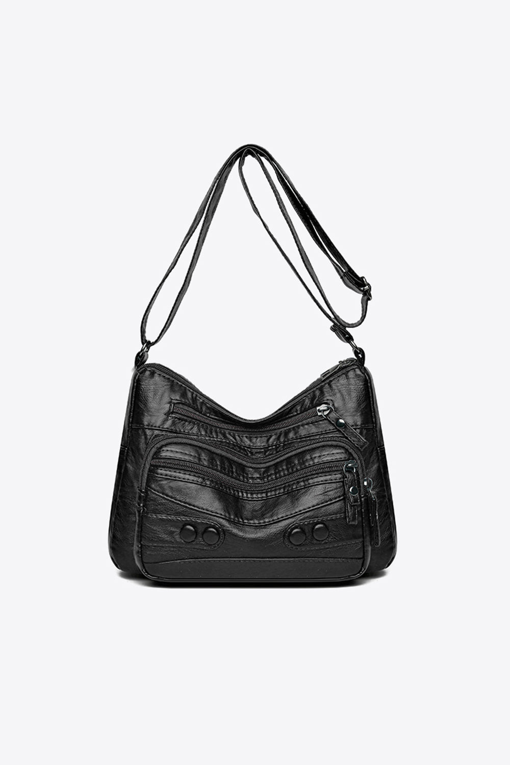 Medium-Size Leather Adjustable Strap Shoulder Bag