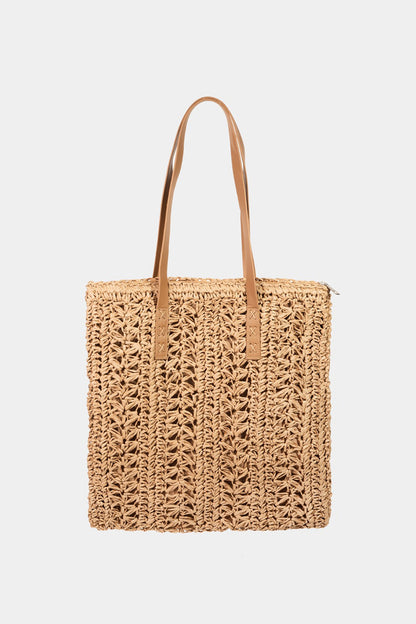 Straw Braided Tote Bag