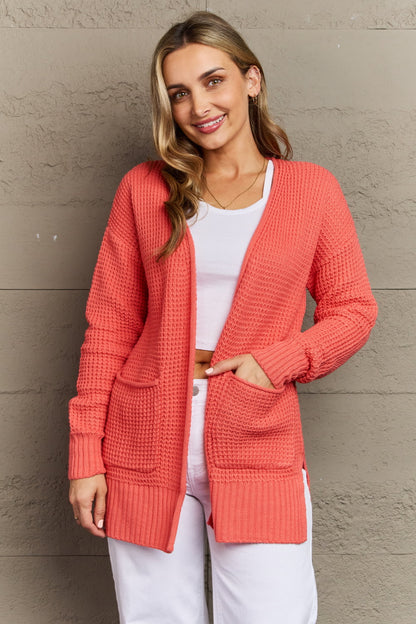 Women's Bright & Cozy Waffle Knit Cardigan