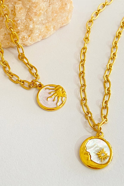 18K Gold-Plated Sun/Moon Necklace